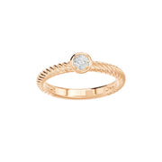 Bague solitaire 0.20 carat or rose diamant naturel rond Gaïa